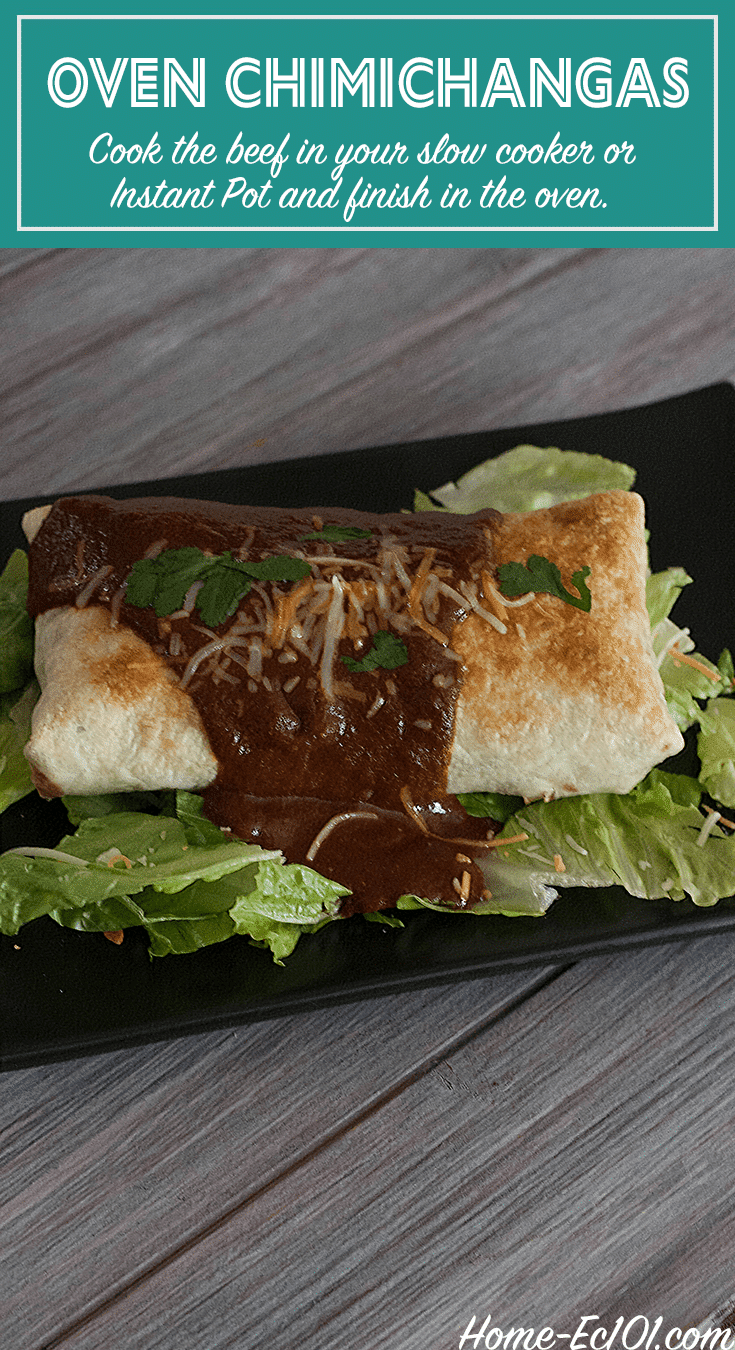 These chimichangas start in the Instant Pot or slow cooker and finish in the oven for an easy, healthier version of this Tex Mex treat.