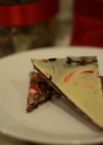 Peppermint bark plate
