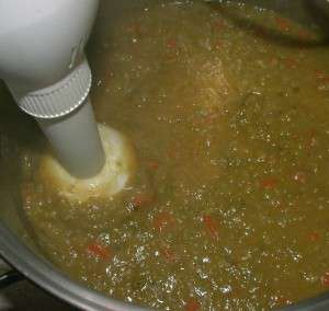 Silky Smooth Green Pea Soup - puree soup with stick blender