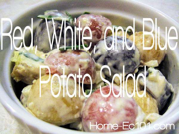 Red, white, and blue, potato salad