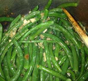 Butter Toasted Walnut Green Beans - toss with sauce
